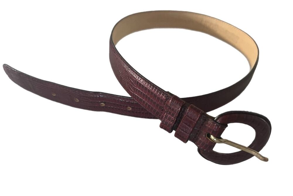 Vintage AXIOM Genuine Snake Skin Brown Leather BELT Size Small M/I Korea